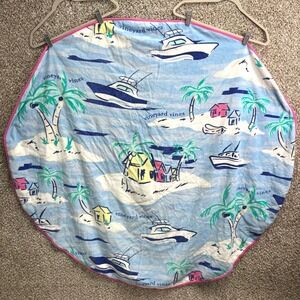 Vineyard Vines for Target Blue Island Scene Print Round Beach Towel 60"